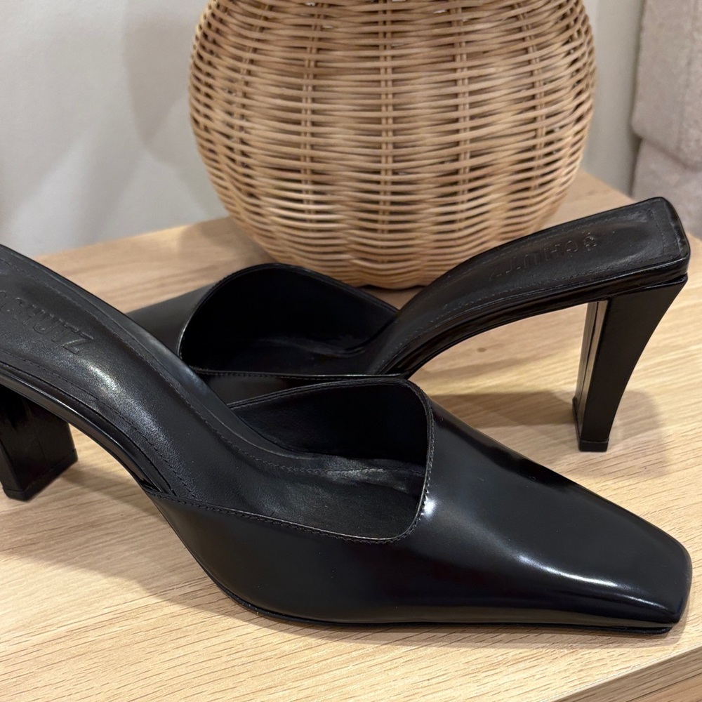 SCHUTZ size 9.5 new leather heel mules Rosie - Picture 4 of 8